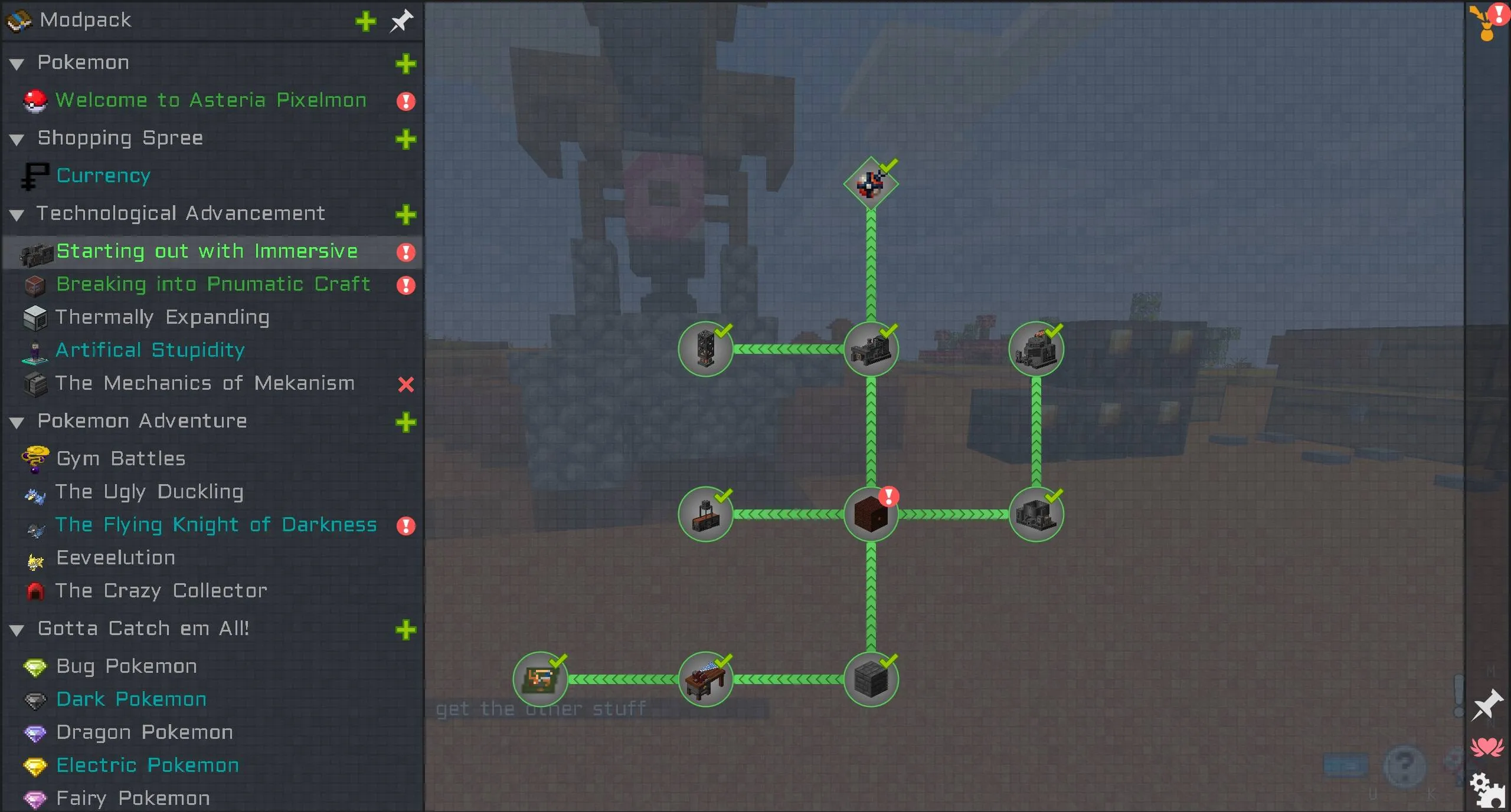 Astieria Pixelmon, Модпаки, Minecraft