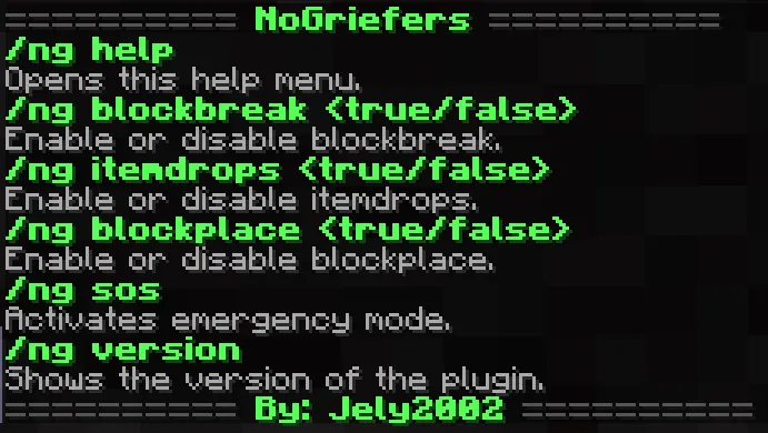 NoGriefing — скриншот 3 (Плагины, Minecraft)