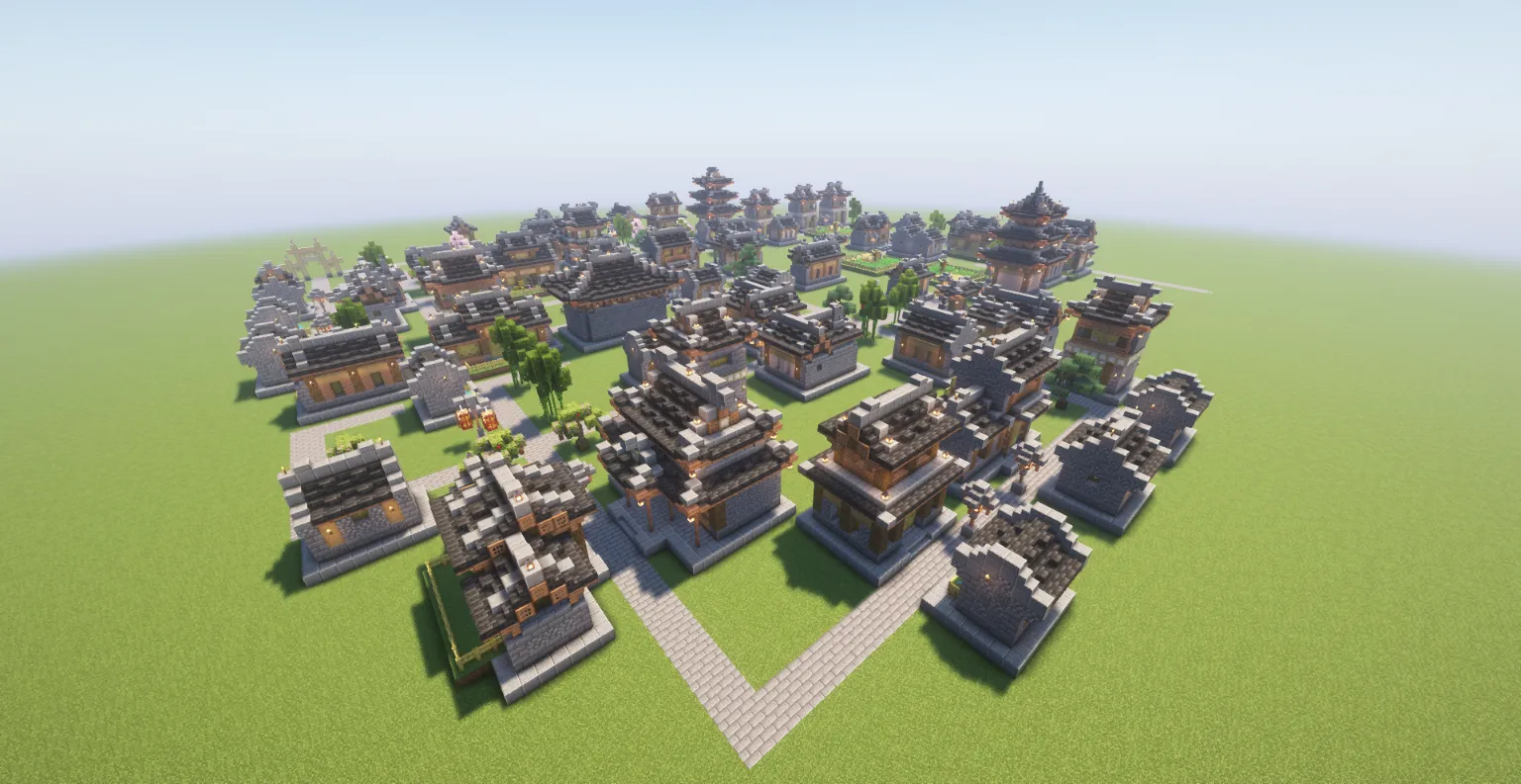 Chinese Village — скриншот 1 (Дата-паки, Minecraft)