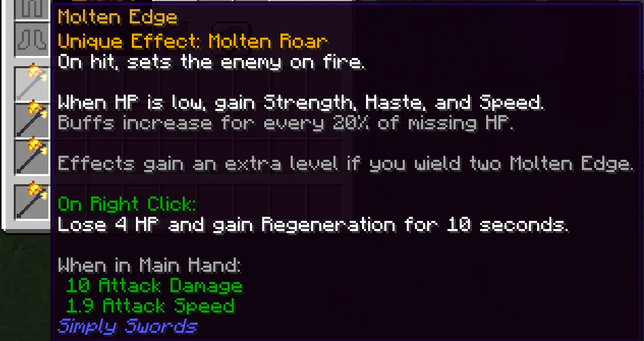 Simply Swords: Overhaul, Моды, Minecraft