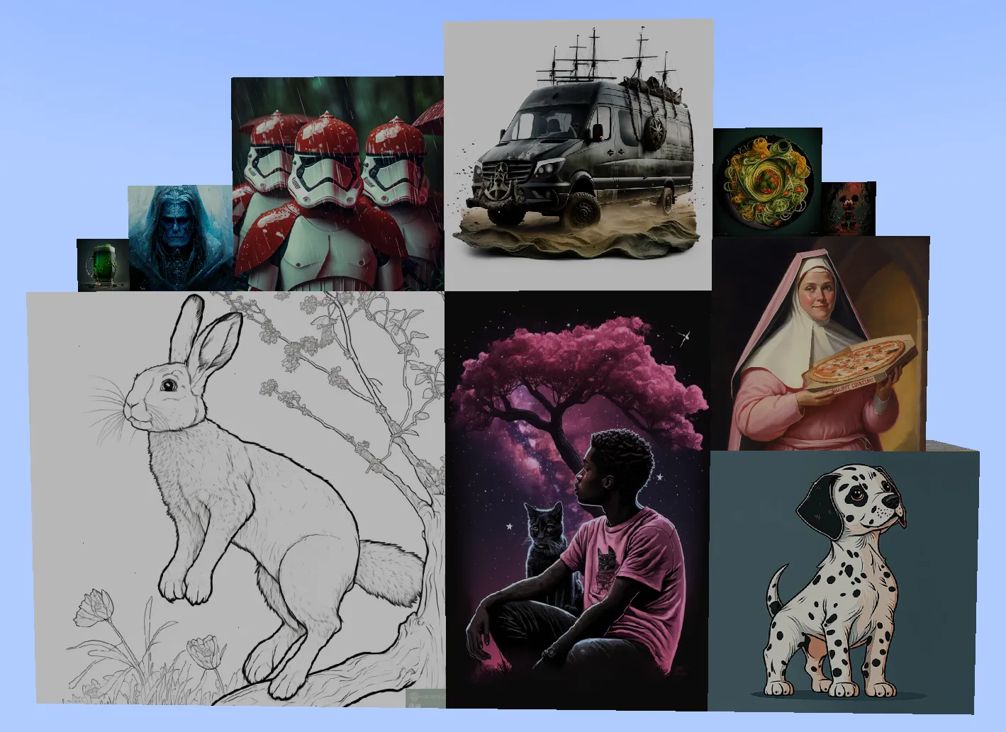 various AI paintings, Моды, Minecraft