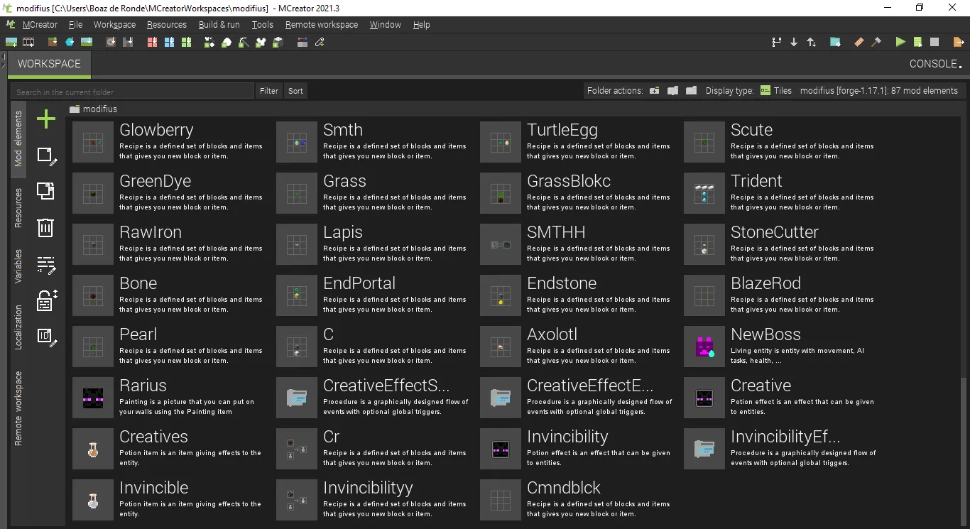 ModForFun&Easyness, Моды, Minecraft