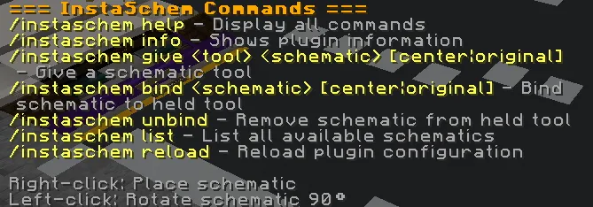 Insta Schem — скриншот 1 (Плагины, Minecraft)