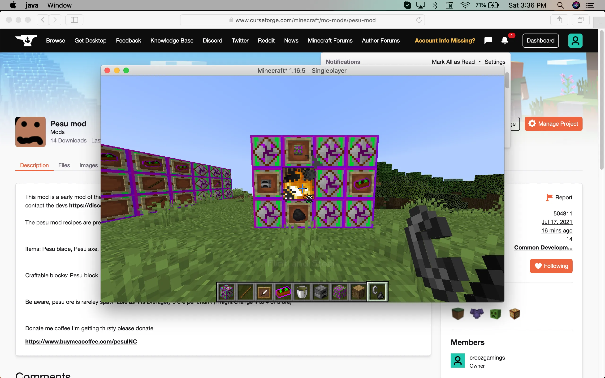 Pesu mod — скриншот 2 (Моды, Minecraft)