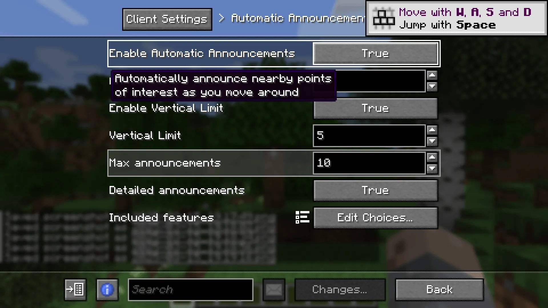 Audio Navigation, Моды, Minecraft