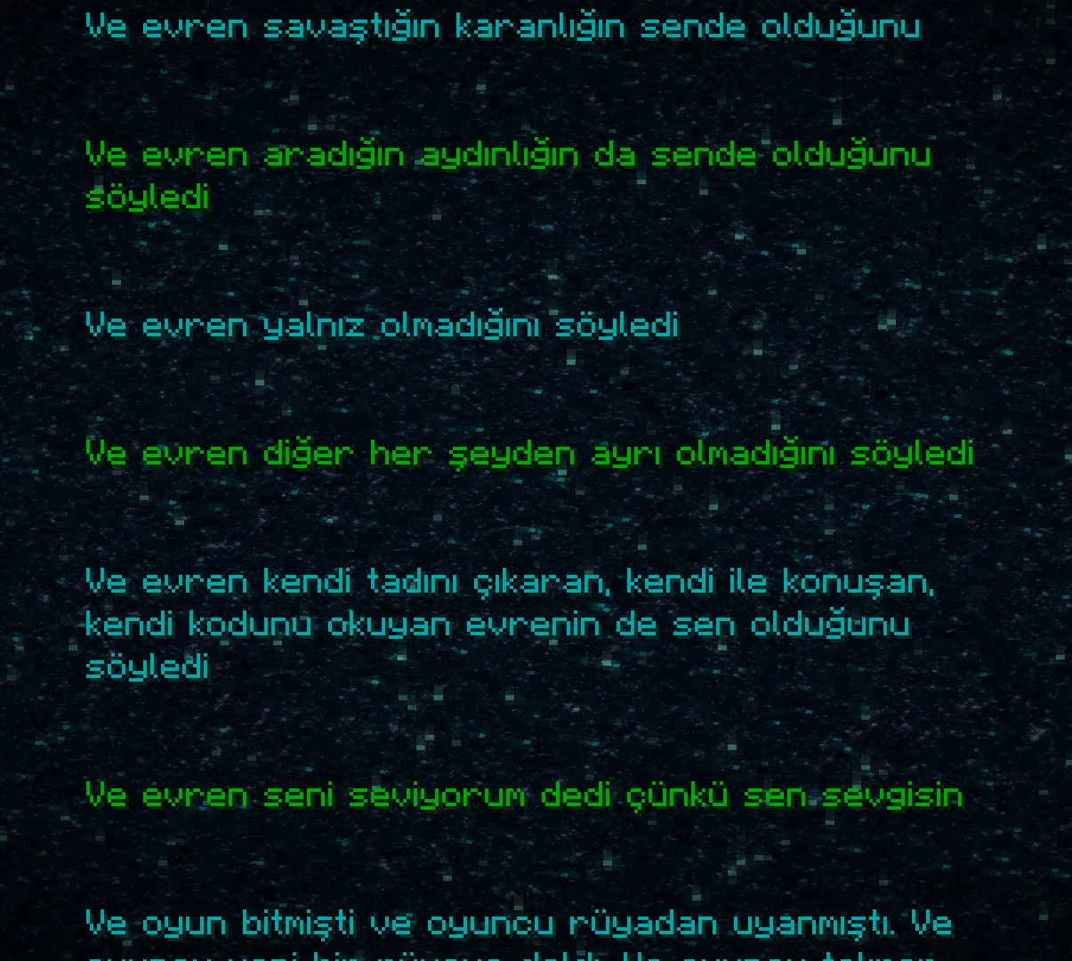 End Poem Turkish Translate — скриншот 1 (Текстуры, Minecraft)