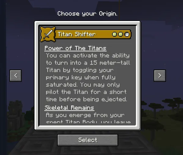 Titan Shifter, Аддоны, Minecraft