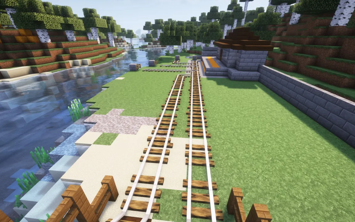 Rickety Oak Log Rail (3d models) — скриншот 2 (Текстуры, Minecraft)