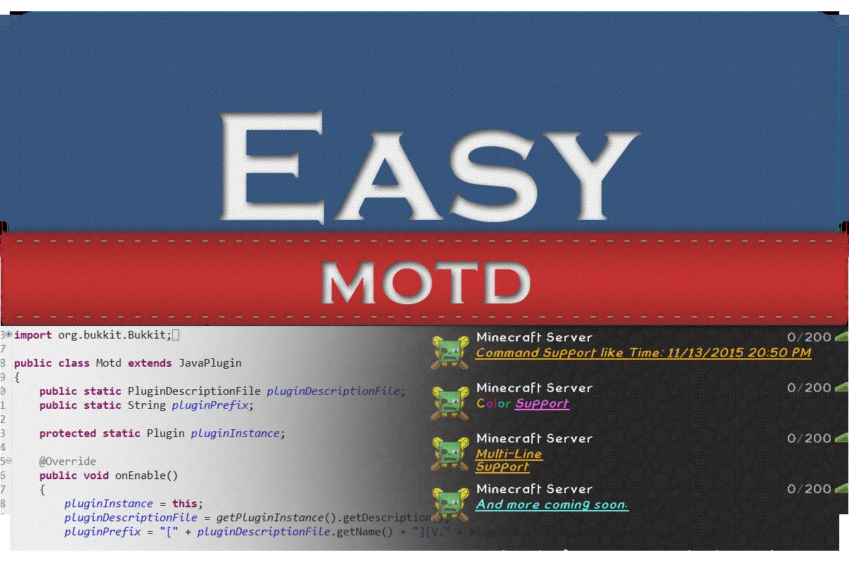 EasyMotd, Плагины, Minecraft