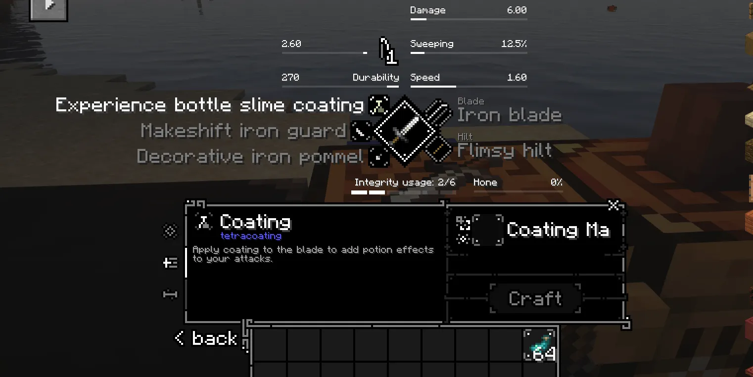 Tetra coating, Моды, Minecraft