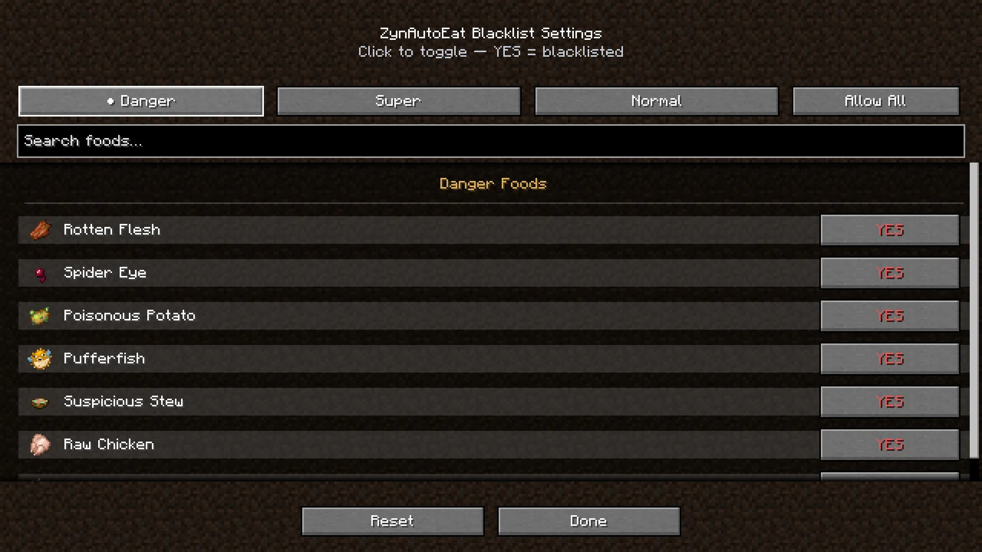 ZynAutoEat — скриншот 5 (Моды, Minecraft)
