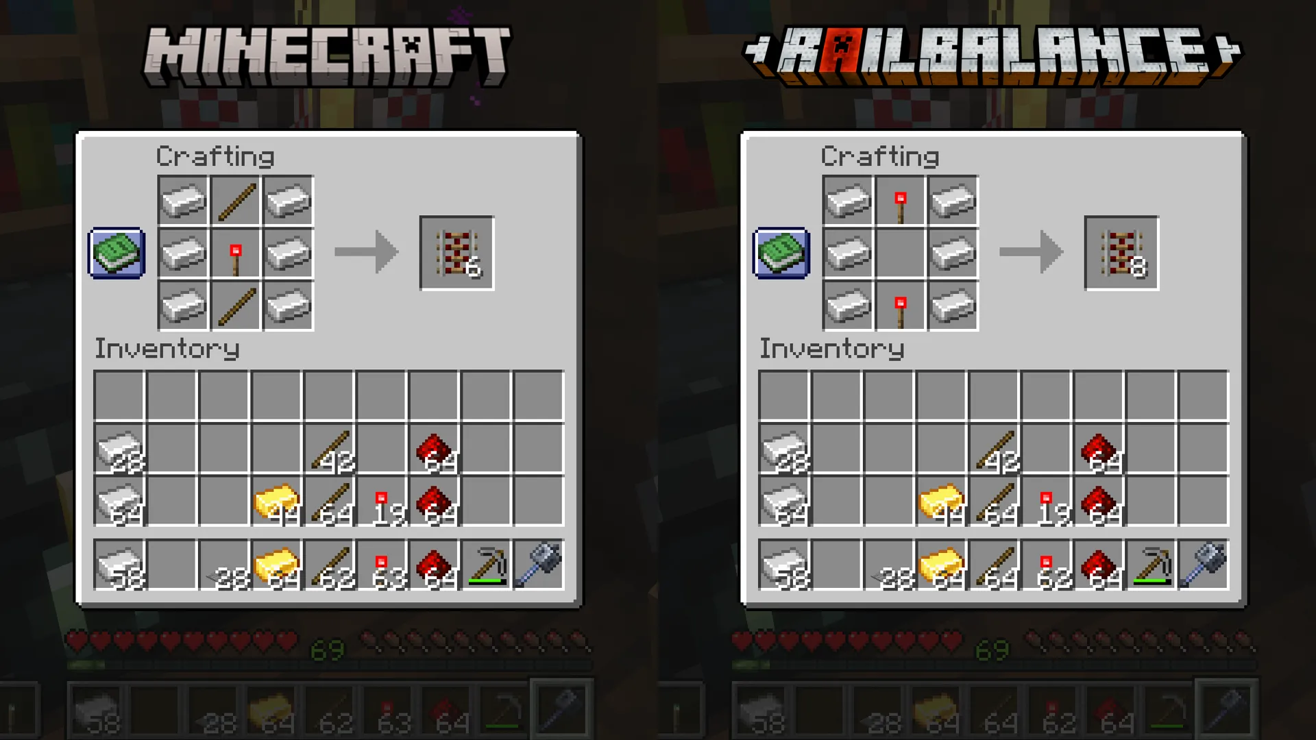 Railbalance, Дата-паки, Minecraft