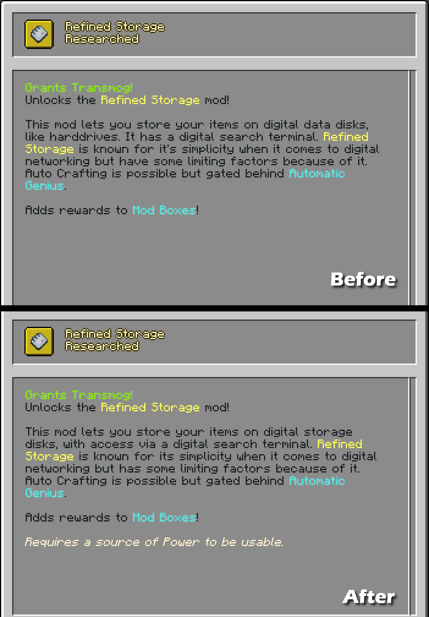 QOL Hunters, Моды, Minecraft