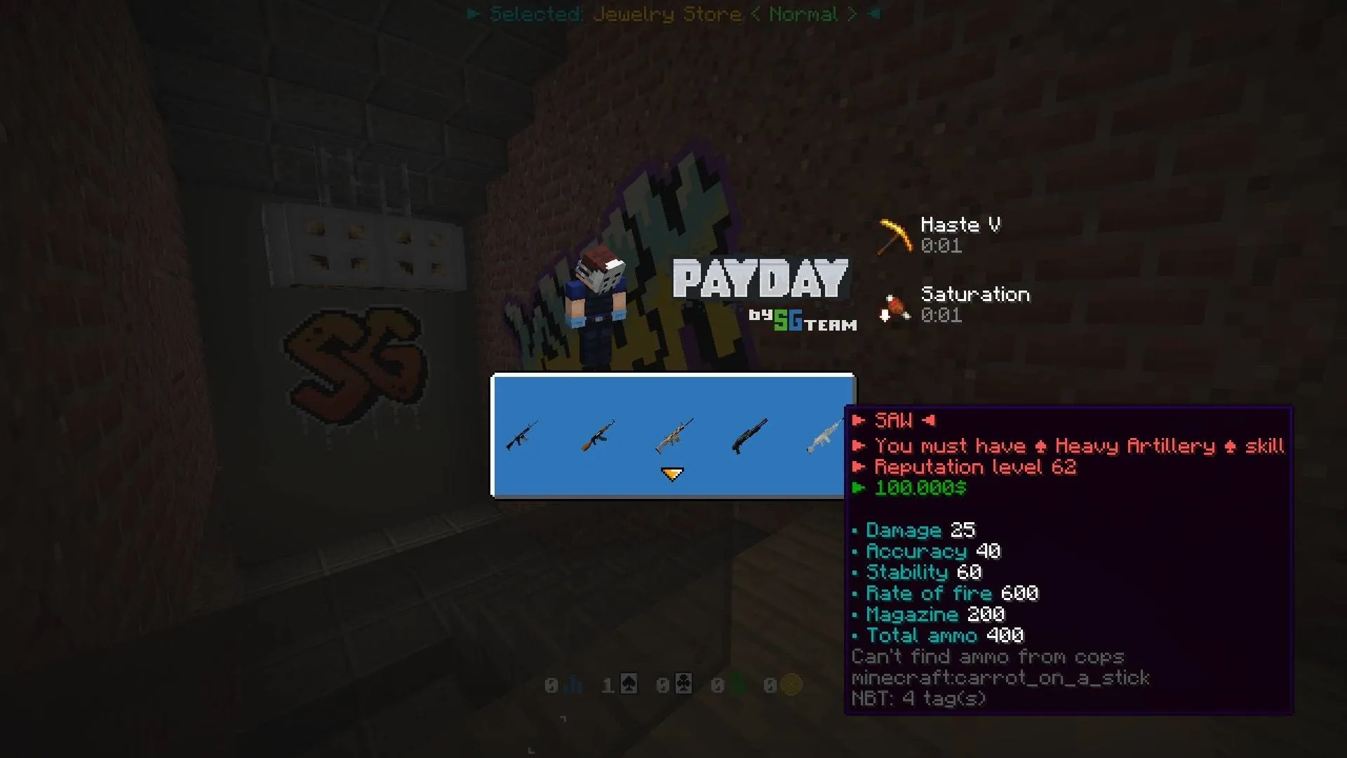 SG Team's Payday, Карты, Minecraft