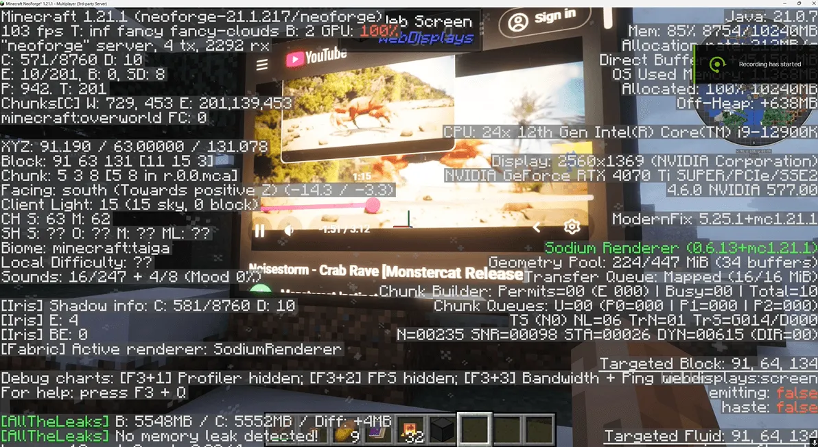 WebDisplays Fork — скриншот 1 (Моды, Minecraft)