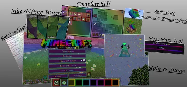 Ultimate Rainbow UI, Particles & More! — скриншот 4 (Текстуры, Minecraft)