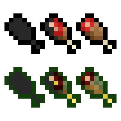 Vanilla Food Hunger Bar HUD Hotbar, Текстуры, Minecraft