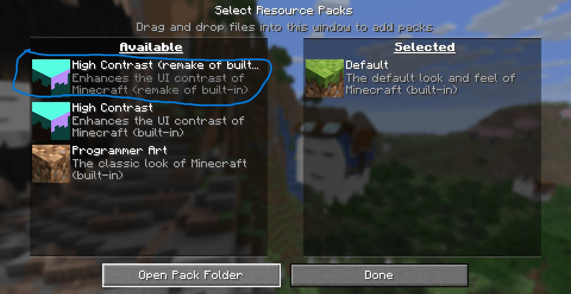 High Contrast (remake of built-in), Текстуры, Minecraft