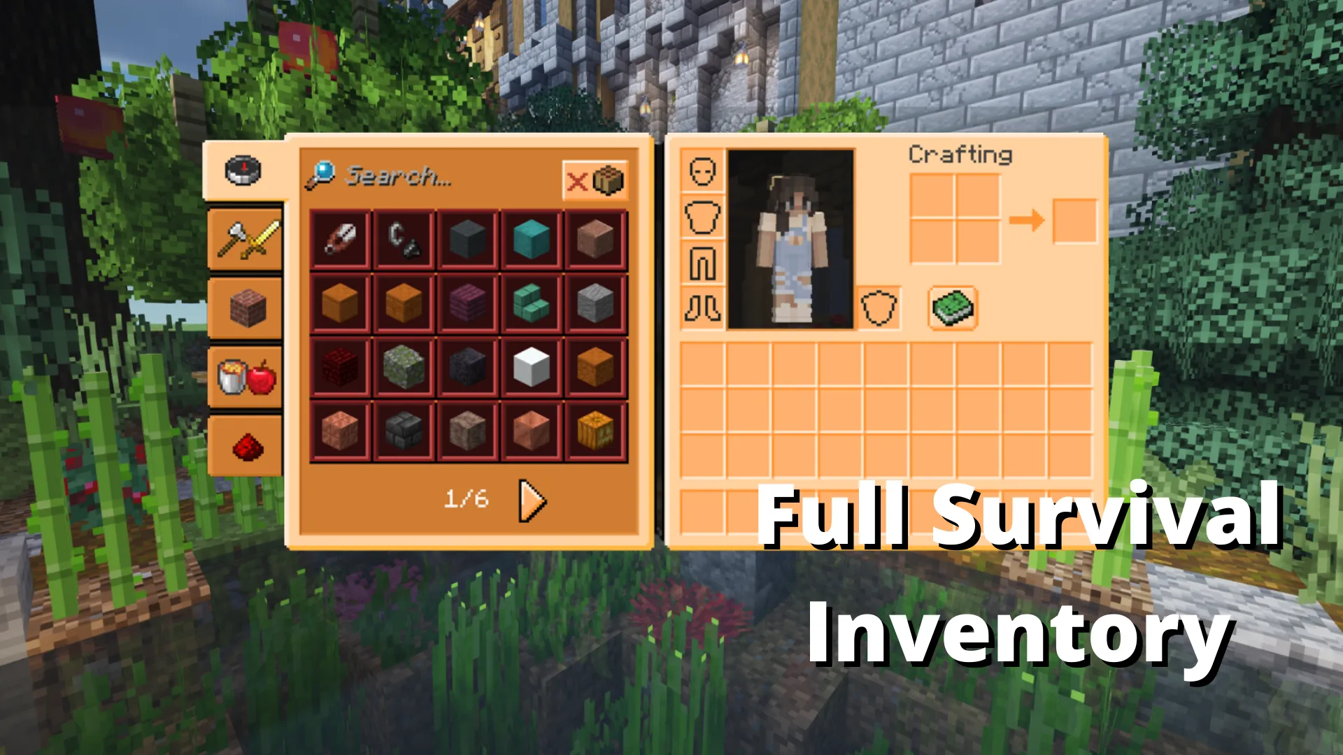 Orange GUI & Hotbar — скриншот 4 (Текстуры, Minecraft)