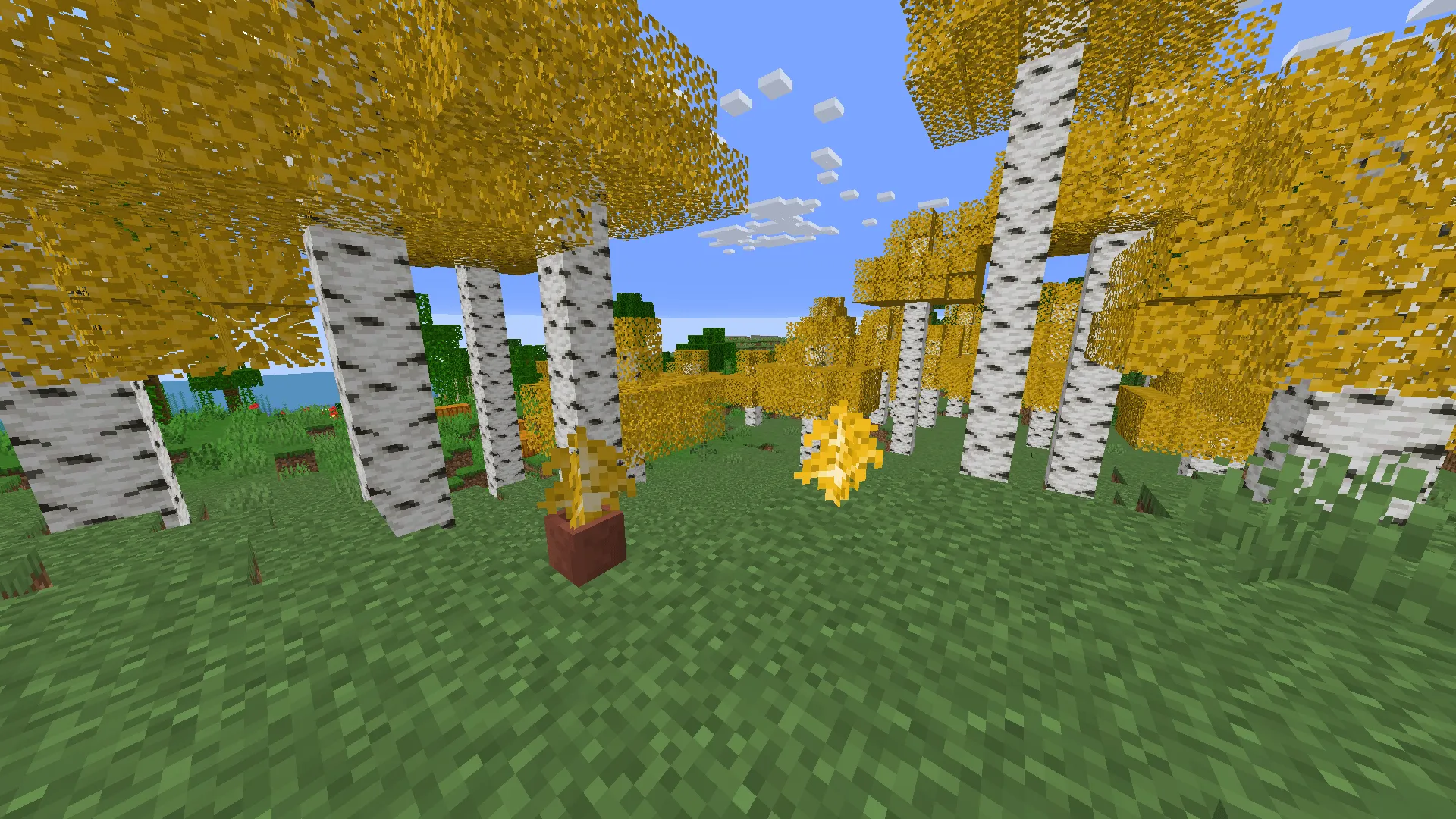 Better Golden Birch Leaves — скриншот 1 (Текстуры, Minecraft)