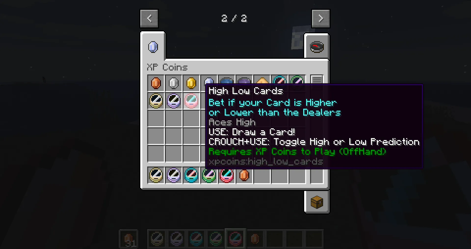 Colds: XP Coins and Games (FORGE), Моды, Minecraft