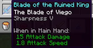 The Blade of the Ruined King [League of Legends], Моды, Minecraft