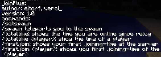 joinPlus, Плагины, Minecraft