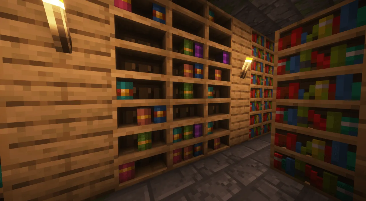 Undopia 3D Chiseled Bookshelf — скриншот 1 (Текстуры, Minecraft)