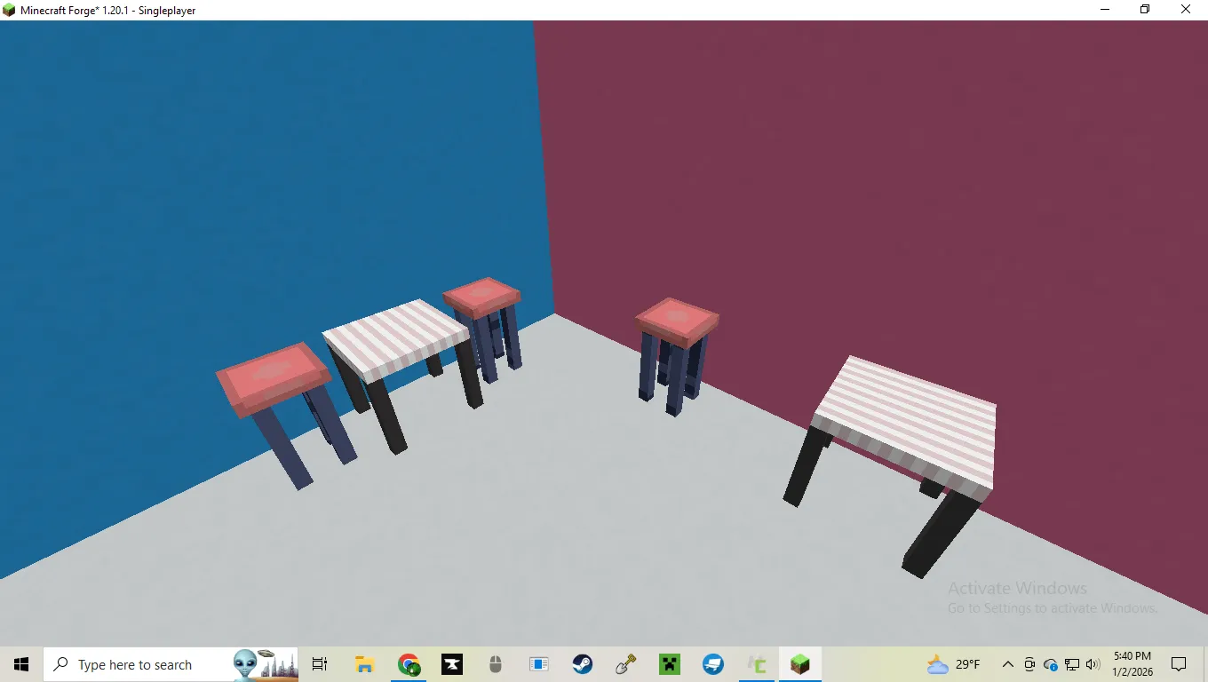 Pink Stool Furniture — скриншот 1 (Кастомизации, Minecraft)