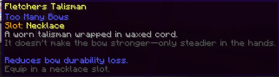 Too Many Bows, Моды, Minecraft