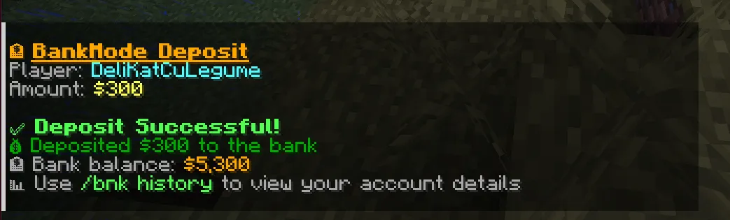 BnkSystem — скриншот 2 (Плагины, Minecraft)