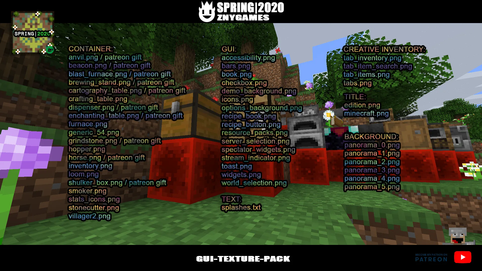 Spring|2020 🌻🌼🌷 - GUI-TEXTURE-PACK — скриншот 13 (Текстуры, Minecraft)
