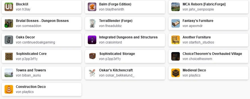 Big Kleinefee come alives, Модпаки, Minecraft