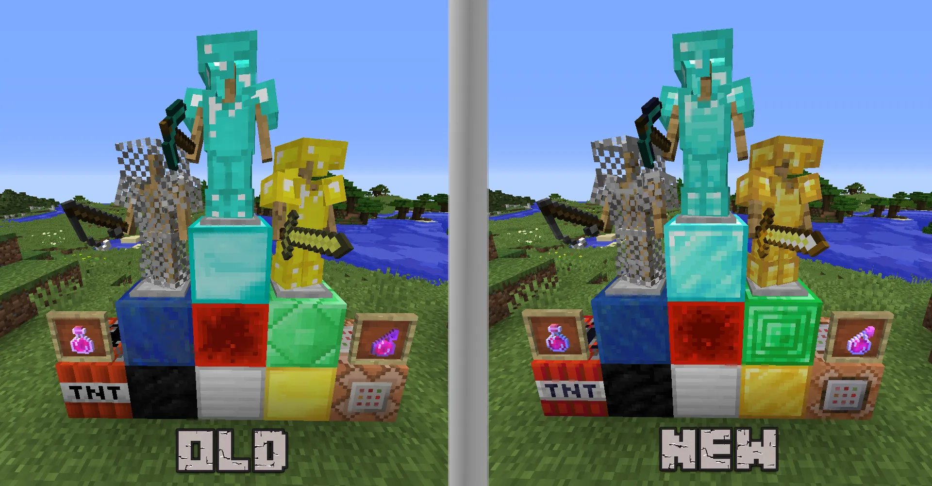 New Default Textures in older Versions + Better Beds, Iron Bars, Glass Pane, Rain Sounds, and more... — скриншот 11 (Текстуры, Minecraft)