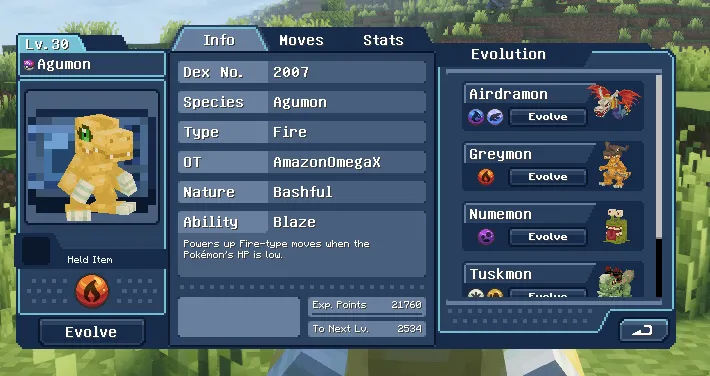 Digimod [Cobblemon] GUIs — скриншот 1 (Текстуры, Minecraft)