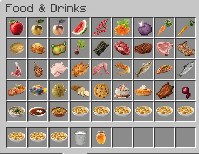 MLGkyell44's Realistic Food — скриншот 1 (Текстуры, Minecraft)