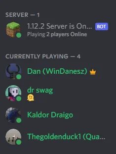 Discord Status Role Forge — скриншот 1 (Моды, Minecraft)