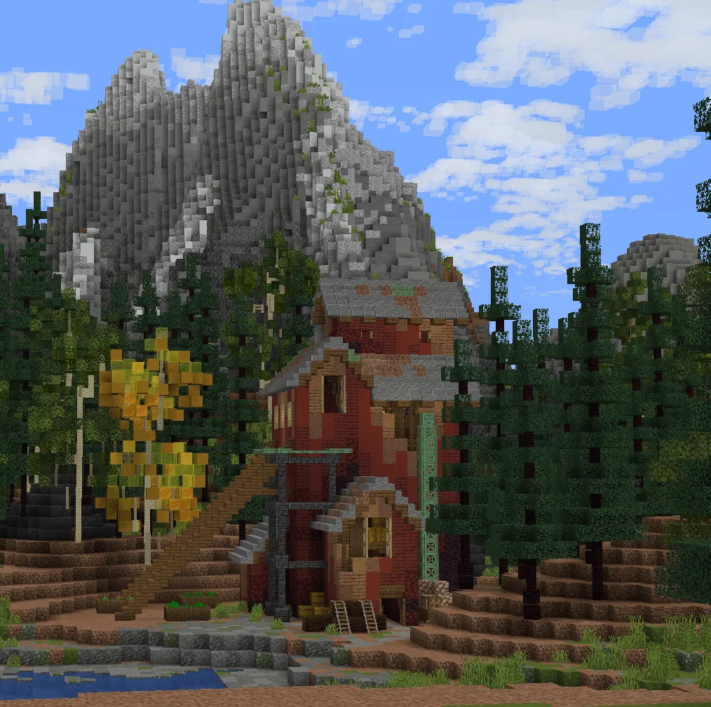 Mountain Mill | Simple Starters Series | Survival Terrain Mining Base | — скриншот 3 (Карты, Minecraft)