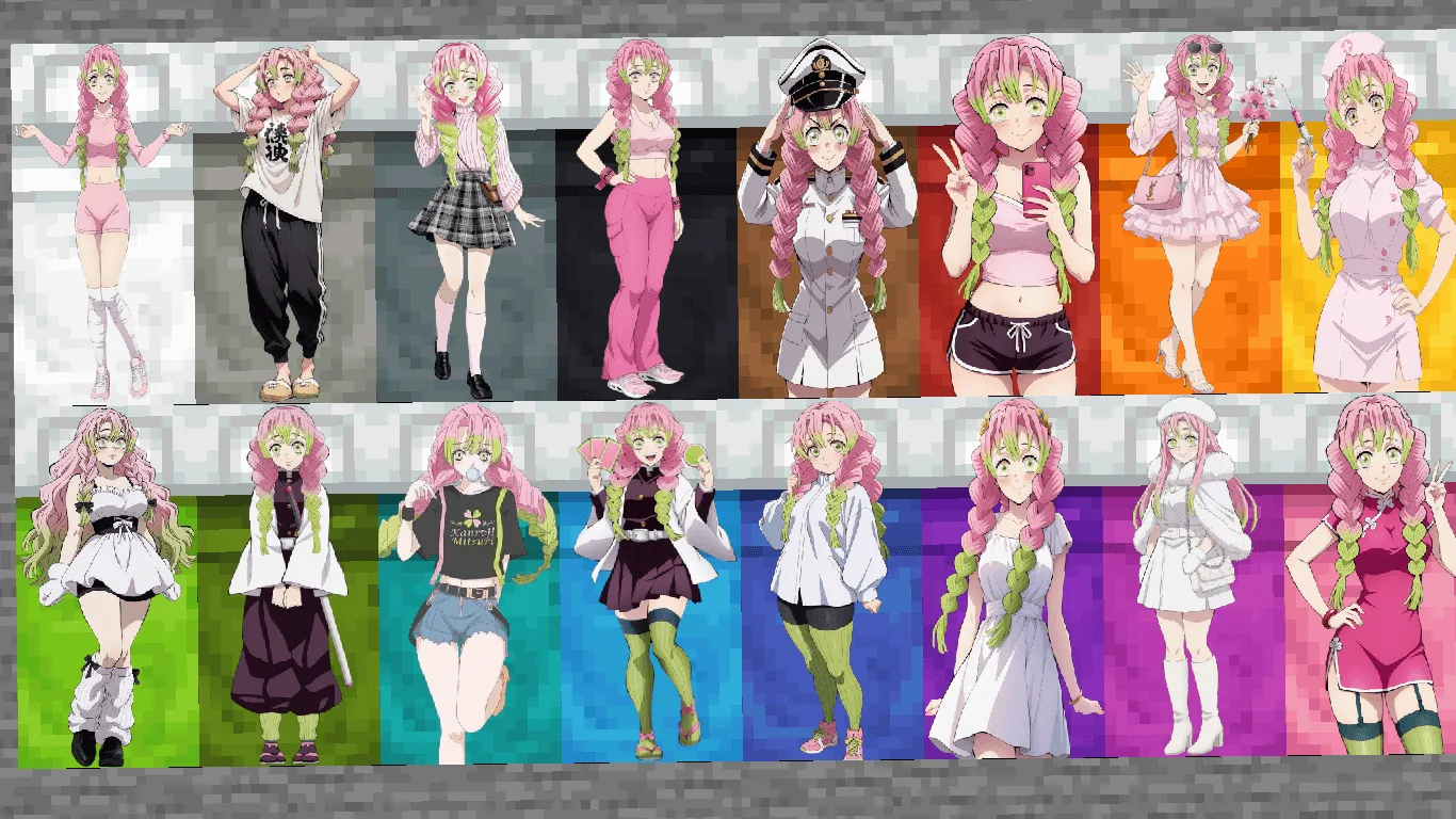mitsuri kanroji waifu Beds — скриншот 1 (Текстуры, Minecraft)