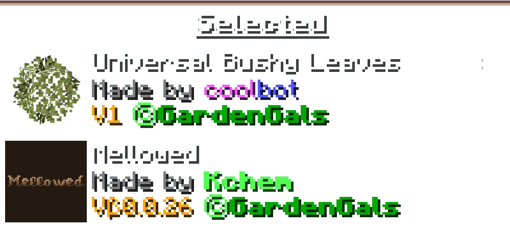 Universal Bushy Leaves, Текстуры, Minecraft