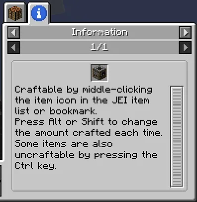 JEI Crafting, Моды, Minecraft