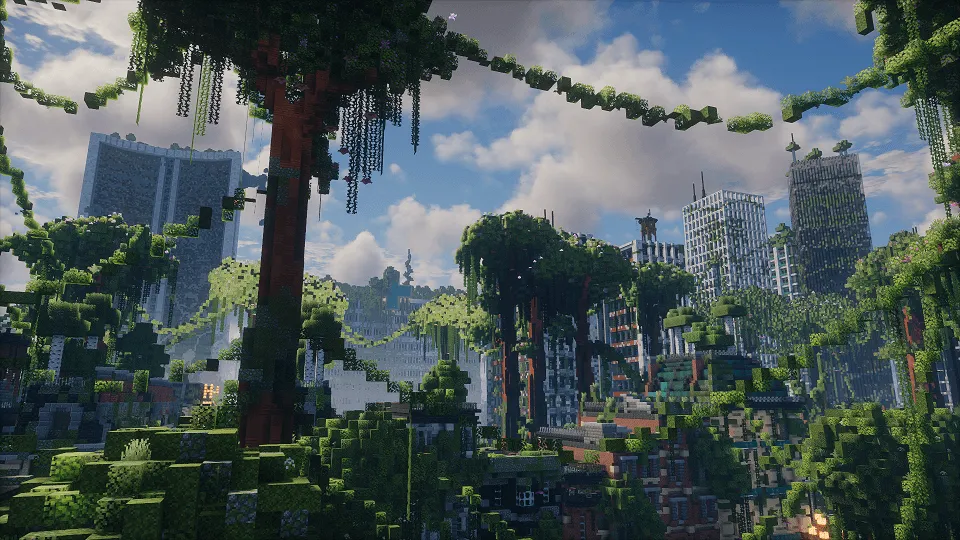 Mosslorn - 1000x1000 Abandoned Overgrown City with Lore, Карты, Minecraft