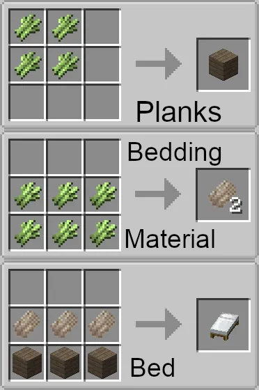 Sugarcane Bagasse Fiber Mod (planks and beds from sugarcane) — скриншот 1 (Моды, Minecraft)