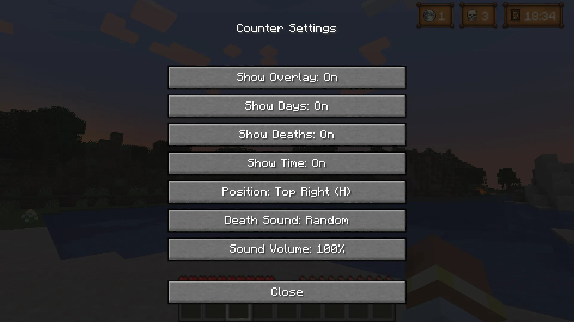 Day and Death Counter, Моды, Minecraft