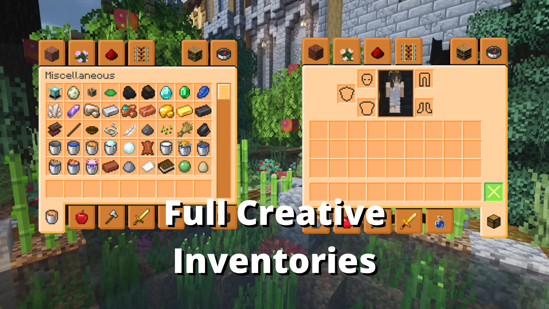 Orange GUI & Hotbar — скриншот 3 (Текстуры, Minecraft)