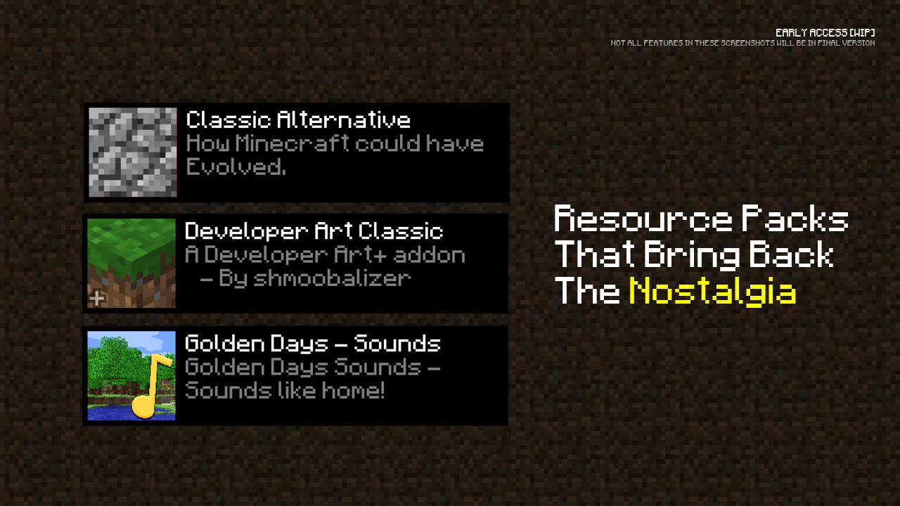 The Olden Days., Модпаки, Minecraft