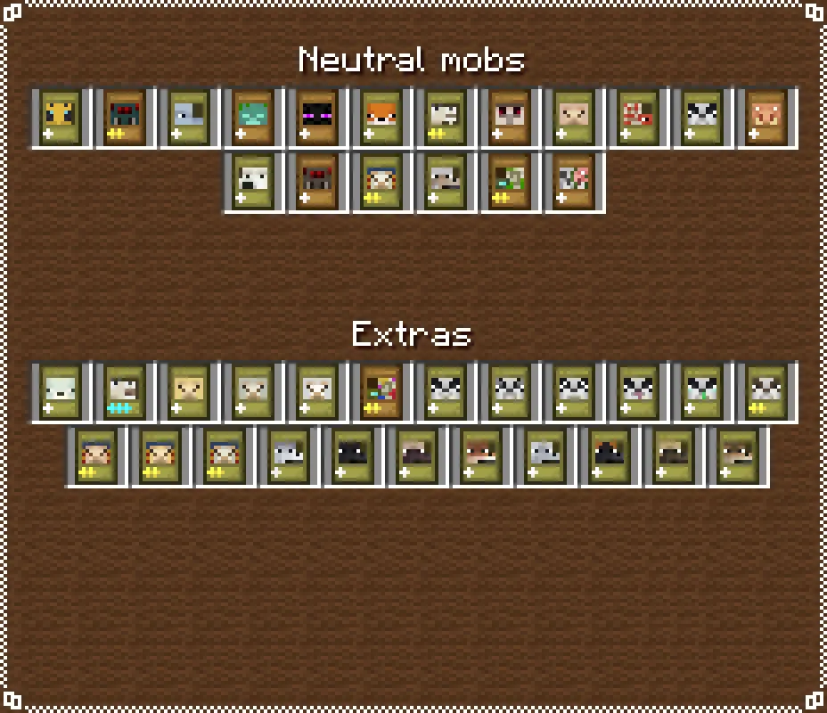 Mob Cards: End, Текстуры, Minecraft