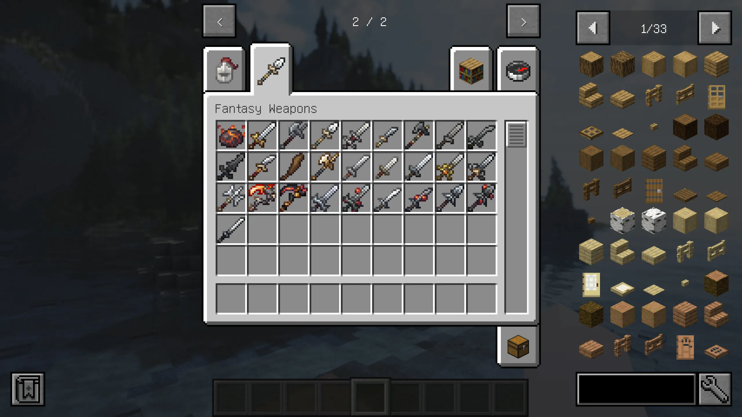 Fantasy Weapons (Medieval Series), Моды, Minecraft