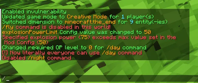 Helpful Commands — скриншот 1 (Моды, Minecraft)