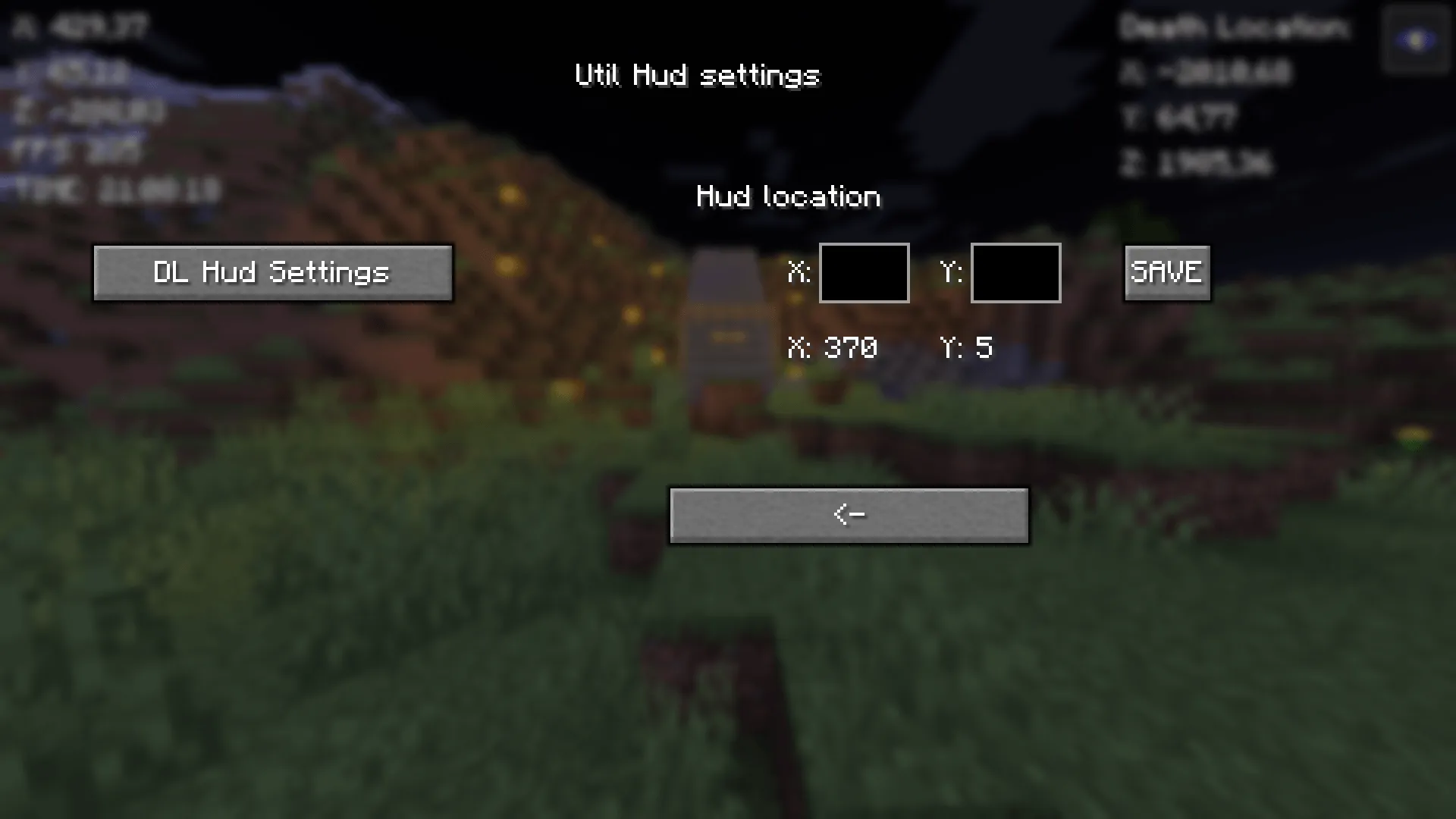 UTIL HUD (Coordinates, Fullbright, Fps, time, Last Death location) , Моды, Minecraft
